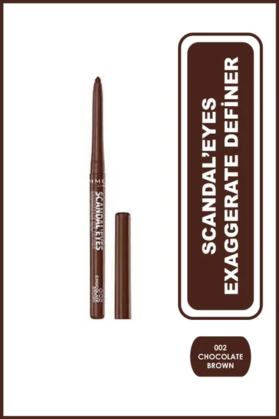 RIMMEL LONDON Kahve Eyeliner - Scandal'eyes Exaggerate Definer 002 Chocolate Brown ürün görseli 1