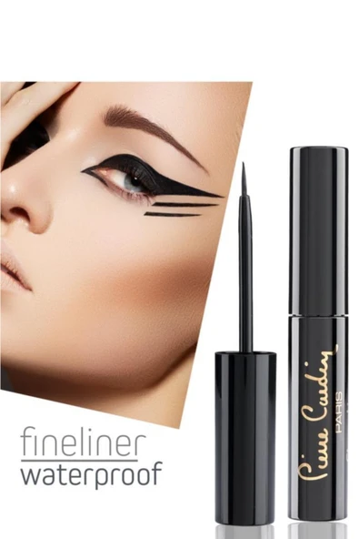 Pierre Cardin Fineliner Waterproof - Suya Dayanıklı Siyah Likit Eyeliner - Resim 6