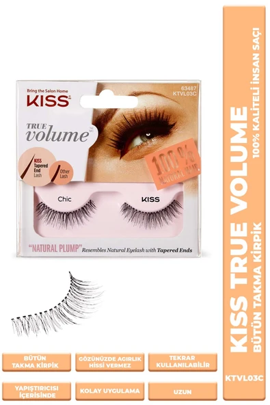 Kiss Bütün Takma Kirpik %100 Insan Saçı ürün görseli 1