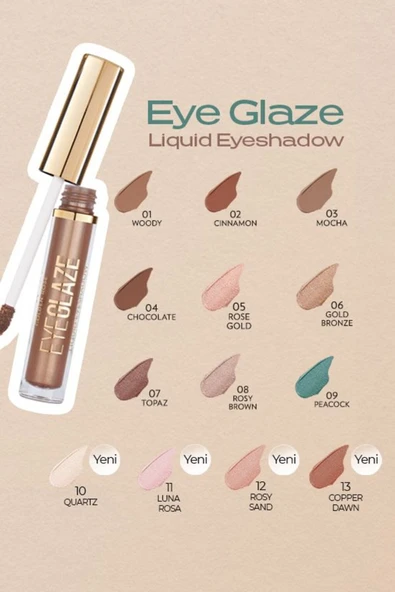 Golden Rose Eye Glaze Liquid Eyeshadow 03 Mocha Likit Far 3,5 ml - Resim 5