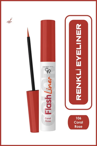 Golden Rose Flash Liner Colered Eyeliner No:106 Coral Rose - Renkli Eyeliner - 8691190535162 ürün görseli 1