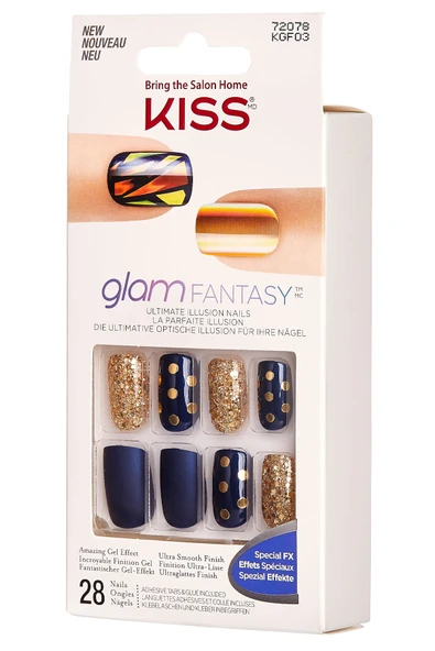 Kiss Jel Takma Tırnak Yapıştırıcılı Ve Çift Taraflı Bant Yapıştıcı Uzun Lacivert - Resim 2