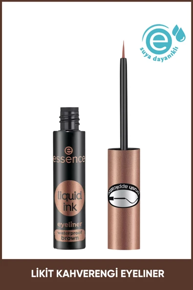 Essence Liquid Ink Waterproof Brown Eyeliner  Suya Dayanıklı Eyeliner No:02 ürün görseli 1