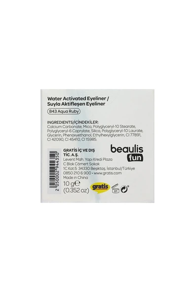 beaulis Fun Rainbow Liner Suyla Aktifleşen Eyeliner - 843 Aqua Ruby - 2050002944350 - Resim 4