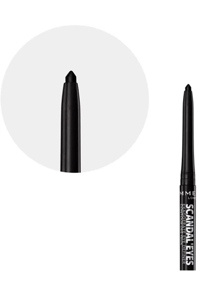 RIMMEL LONDON Scandal'eyes Waterproof Eye Definer 001 Intense Black - Resim 3
