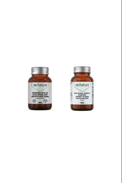 VeNatura Beta Glukan, Ekinezya, Kuşburnu, Vitamin C, Çinko 30 Kapsül + Venatura Koenzim Q10 & Alfa Lipoik Asit 60 Kapsül ürün görseli 1