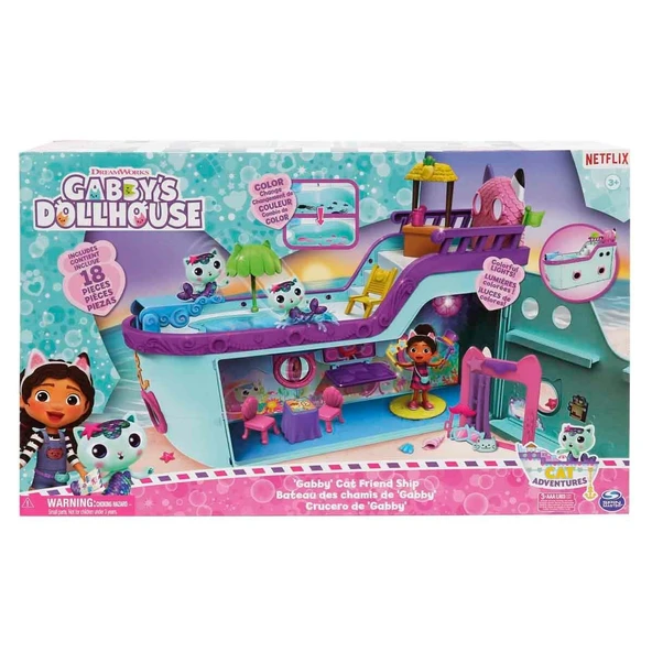 Gabby’s Dollhouse Işıklı Gabby Arkadaşlık Gemisi Oyun Seti - Resim 10