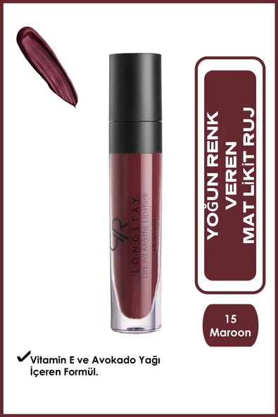 Golden Rose Longstay Liquid Matte Lipstick 15 Avokado Yağlı Kalıcı Likit Mat Ruj 5,5 ml ürün görseli 1
