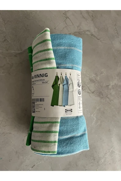 RINNIG kurulama bezi, yeşil-mavi, 45x60 cm, 4 adet - Resim 5