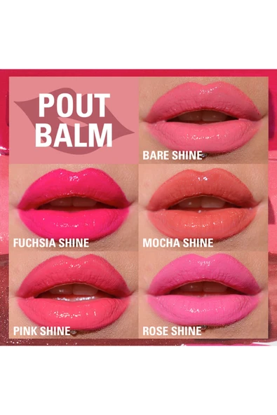 Revolution Lip Pout Balm Dudak Balm Fuchsia Shine - Resim 5