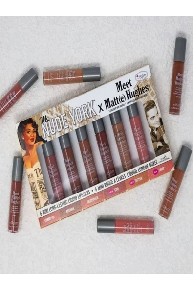 the balm Meet Matte Hughes 6'lı Ruj Seti seyahat boy LİKİT MAT RUJ 1.2 ML Lipsticks - Resim 3