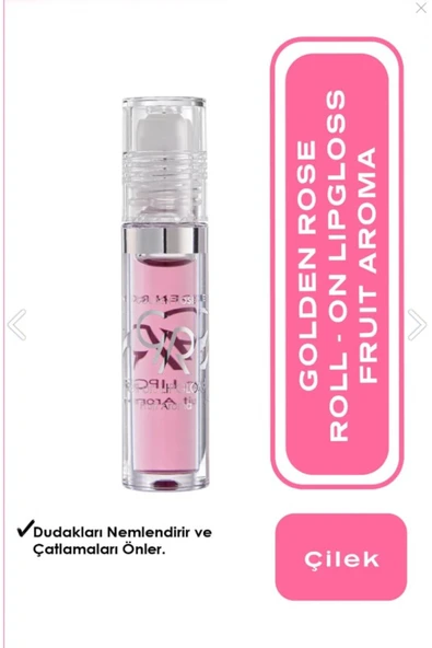 Golden Rose Roll On Lipgloss No:01 Strawberry - Meyveli Dudak Parlatıcısı ürün görseli 1