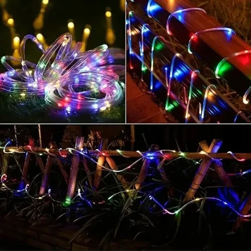 10 Metre 100 LED Solar RGB Işık Şeffaf Kablolu - Resim 2