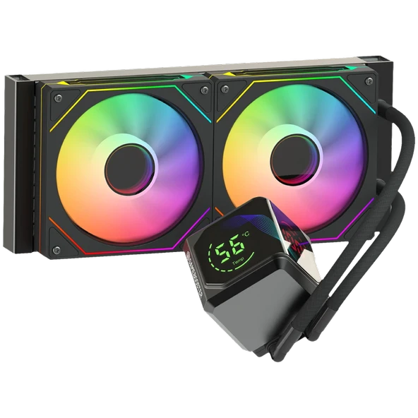 GameBooster SIGHT PRO 240B ARGB Curved Ekran 240mm Siyah İşlemci Sıvı Soğutucu GB-LCS-SP240B - Resim 5