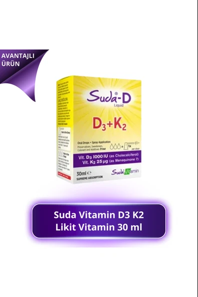 Suda Vitamin D3+K2 Sprey Damla 30 ml ürün görseli 1