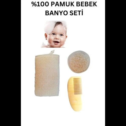%100 Pamuk Bebek Banyo Seti ürün görseli 1
