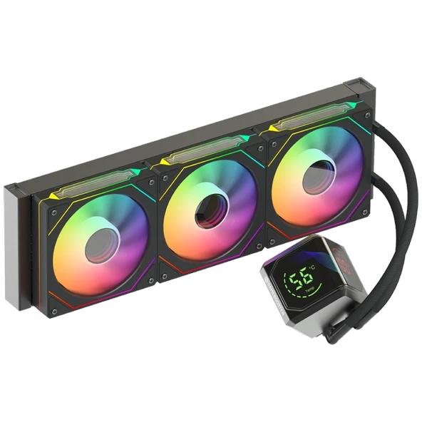 GameBooster SIGHT PRO 360B ARGB Curved Ekran 360mm Siyah İşlemci Sıvı Soğutucu GB-LCS-SP360B - Resim 4