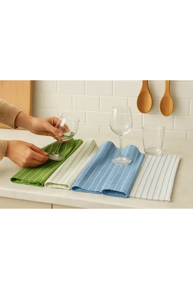 RINNIG kurulama bezi, yeşil-mavi, 45x60 cm, 4 adet - Resim 4