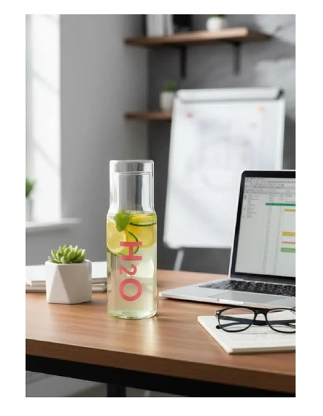 Tohana 75761 H2O Cam Başucu Sürahisi Pembe - Resim 2