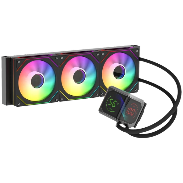 GameBooster SIGHT PRO 360B ARGB Curved Ekran 360mm Siyah İşlemci Sıvı Soğutucu GB-LCS-SP360B ürün görseli 1