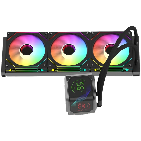 GameBooster SIGHT PRO 360B ARGB Curved Ekran 360mm Siyah İşlemci Sıvı Soğutucu GB-LCS-SP360B - Resim 3