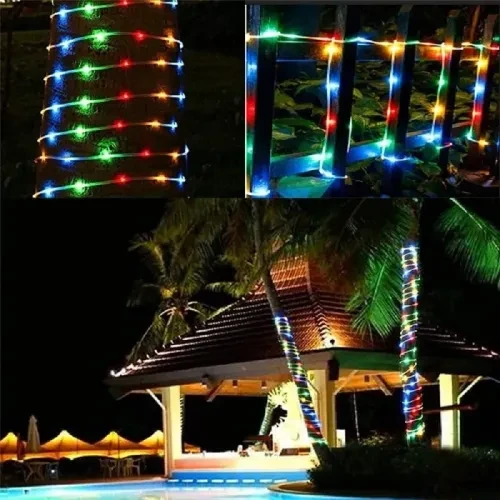 10 Metre 100 LED Solar RGB Işık Şeffaf Kablolu - Resim 3