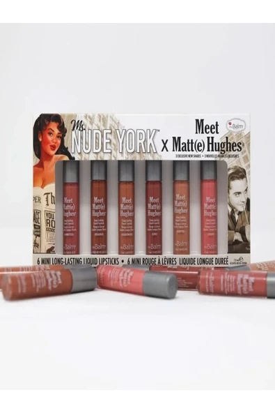 the balm Meet Matte Hughes 6'lı Ruj Seti seyahat boy LİKİT MAT RUJ 1.2 ML Lipsticks ürün görseli 1