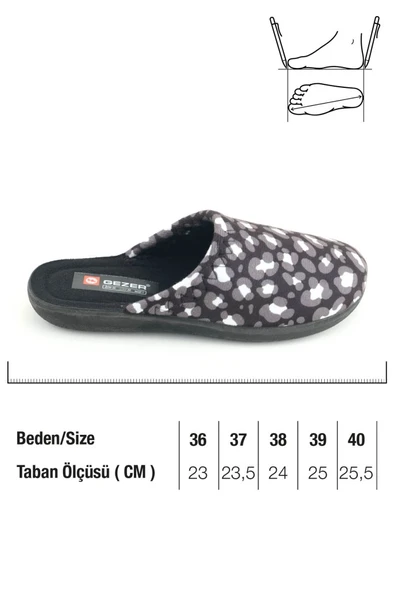 Gezer 16418-26 Leopar Desenli Termal Ev Terlik 36-40 - Resim 5