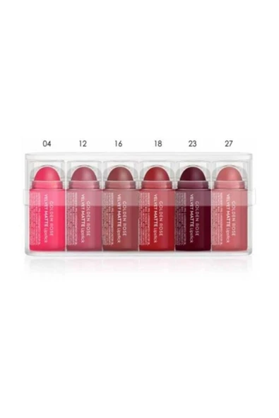 Golden Rose Velvet Lipstick Set Mix 2 6'lı Mini Mat Ruj 6 x 0,5 g ürün görseli 1