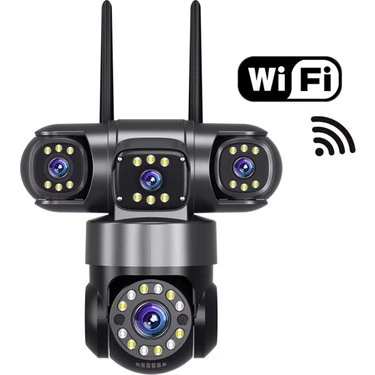 Gerçek 4 Kameralı 8MP Wifi Kablosuz internet ile Çalışan GECE GÖRÜŞLÜ GÜVENLİK KAMERASI ürün görseli 1