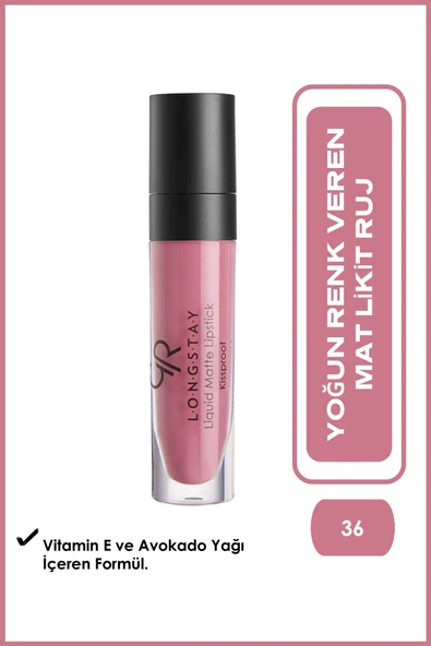 Golden Rose Longstay Liquid Matte Lipstick 32 Avokado Yağlı Kalıcı Likit Mat Ruj 5,5 ml ürün görseli 1