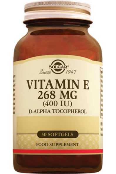 Solgar Vitamin E 400 IU 50 Softgel ürün görseli 1