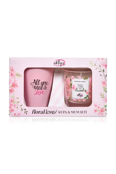 eklips Mum Seti &  Love  Floral Kupa ürün görseli 1