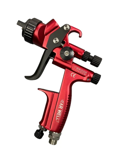 CARWELL TİTANİUM T5500XRP 1.3MM ÜST DEPO BOYA TABANCASI KIRMIZI ürün görseli 1