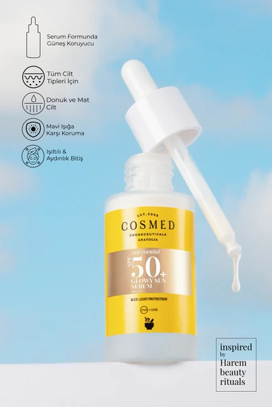 COSMED Güneş Koruyucu Spf50 Sun Serum-Makyaj Altı 30 ml - Resim 2
