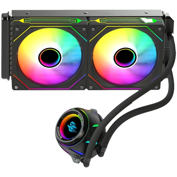 GameBooster BLADE 240B ARGB 240mm Siyah İşlemci Sıvı Soğutucu GB-LCS-BL240B - Resim 4