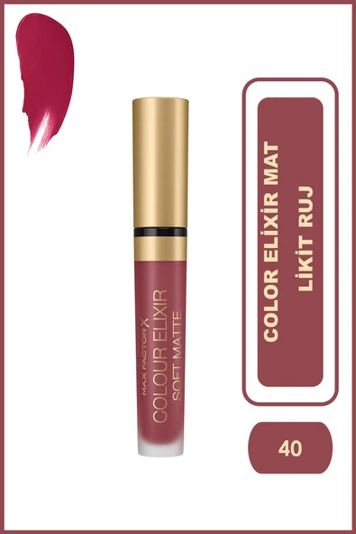 Max Factor Likit Mat Ruj Color Elixir Matte 040 Soft Berry ürün görseli 1