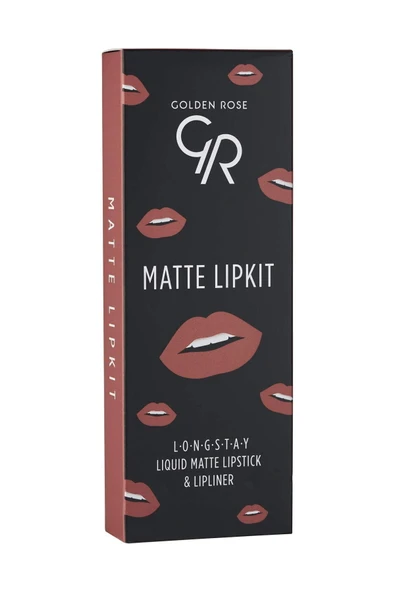 Golden Rose Matte Lip Kit Warm Sable Avokado ve Pamuk Yağlı Mat Ruj & Dudak Kalemi 5,5 ml + 1,6 g - Resim 3