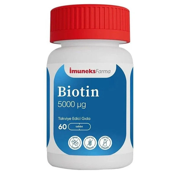 İmuneks Farma Biotin 5000µg 60 Adet ürün görseli 1