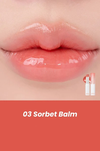Romand Glasting Melting Balm Parlak Görünümlü Renk Veren Dudak Balmı 03 Sorbet Balm (VİONİNE) ürün görseli 1
