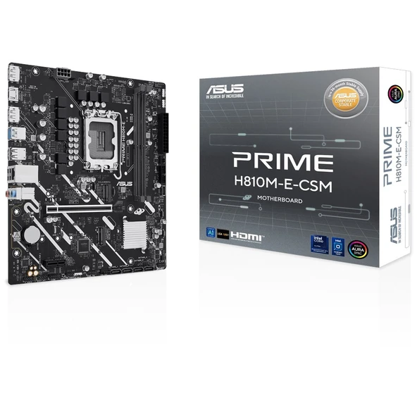 Asus Prıme H810m-e-csm 6400mhz Ddr5 Soket Lga 1851 Dp M.2 Hdmı Matx Anakart ürün görseli 1