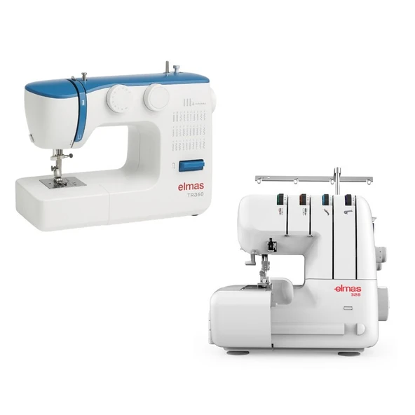 Elmas TR360 (Mavi) Dikiş Makinesi ve 328 Ev Tipi 4 İplik Overlok Makinesi ürün görseli 1
