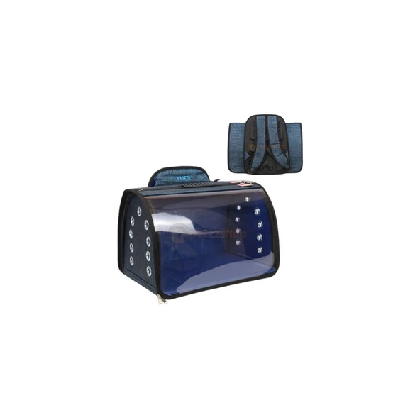 La Vista Jumbo Tomris Kedi, Küçük Köpek Sırt Taşıma Çantası MAVİ 50-32-31cm ürün görseli 1