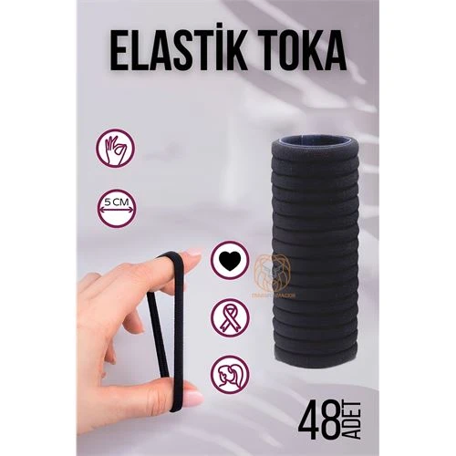 Elastik Toka 48 ADET SİYAH ürün görseli 1