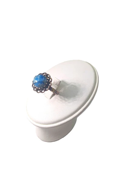 BAKIR YÜZÜK, EL İŞÇİLİĞİ, ÖLÇÜSÜ AYARLANABİLİR VE DOĞAL TAŞLI SAF BAKIR YÜZÜK - Resim 4