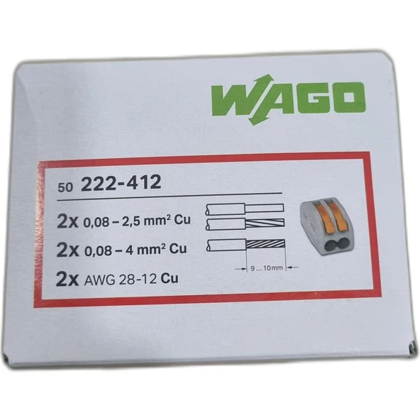 Buat Klemensi 2x2,5 M m² 50 Adet(wago 222-412) ürün görseli 1
