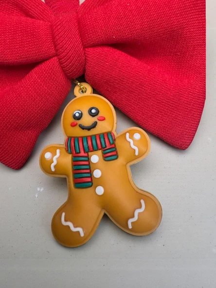 Kurabiye Adam Kedi Papyon Tasması | Kırmızı Fiyonk Boyun Aksesuarı | Noel Temalı Kedi Süsü - Resim 6