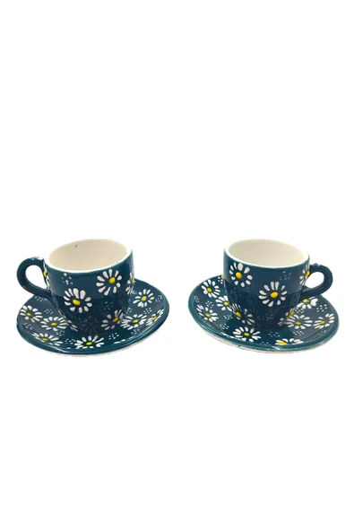 EL YAPIMI DESENLİ 2'Lİ FİNCAN TAKIMI ürün görseli 1