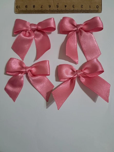 Pratikbox Fiyonk / Saten 2cm'lik / Hediyelik / Süsleme / Pembe Renk / 50 Adet - Resim 3