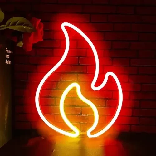 Duvara Asmalı Neon Alev Işık ürün görseli 1